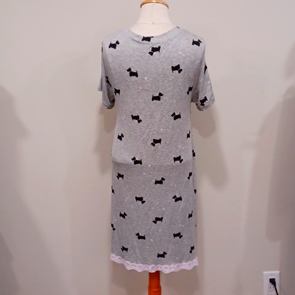 Laura Ashley Scottie Dog V Neck Sleep Shirt- Sz. Med - Picture 6 of 7